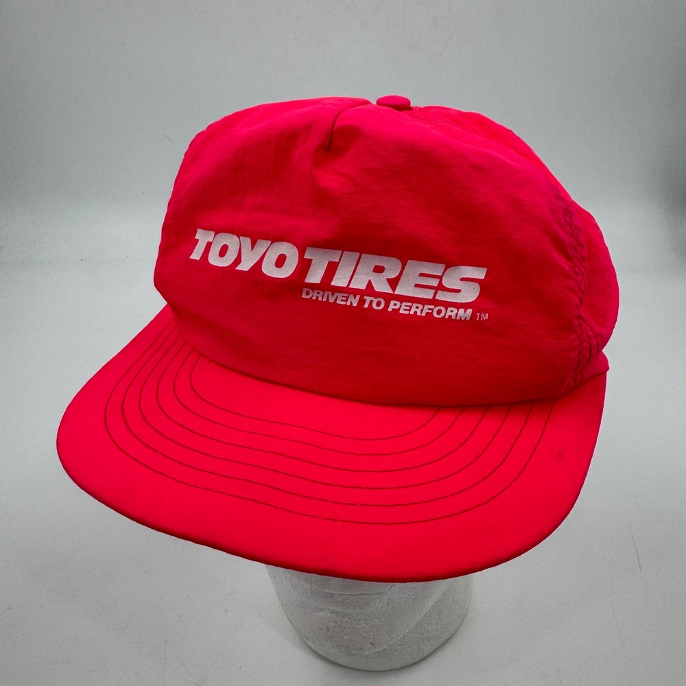 Toyo‎ Tires Snapback Hat Unisex OSFM Neon Red Pink Vintage 90s Racing Cap